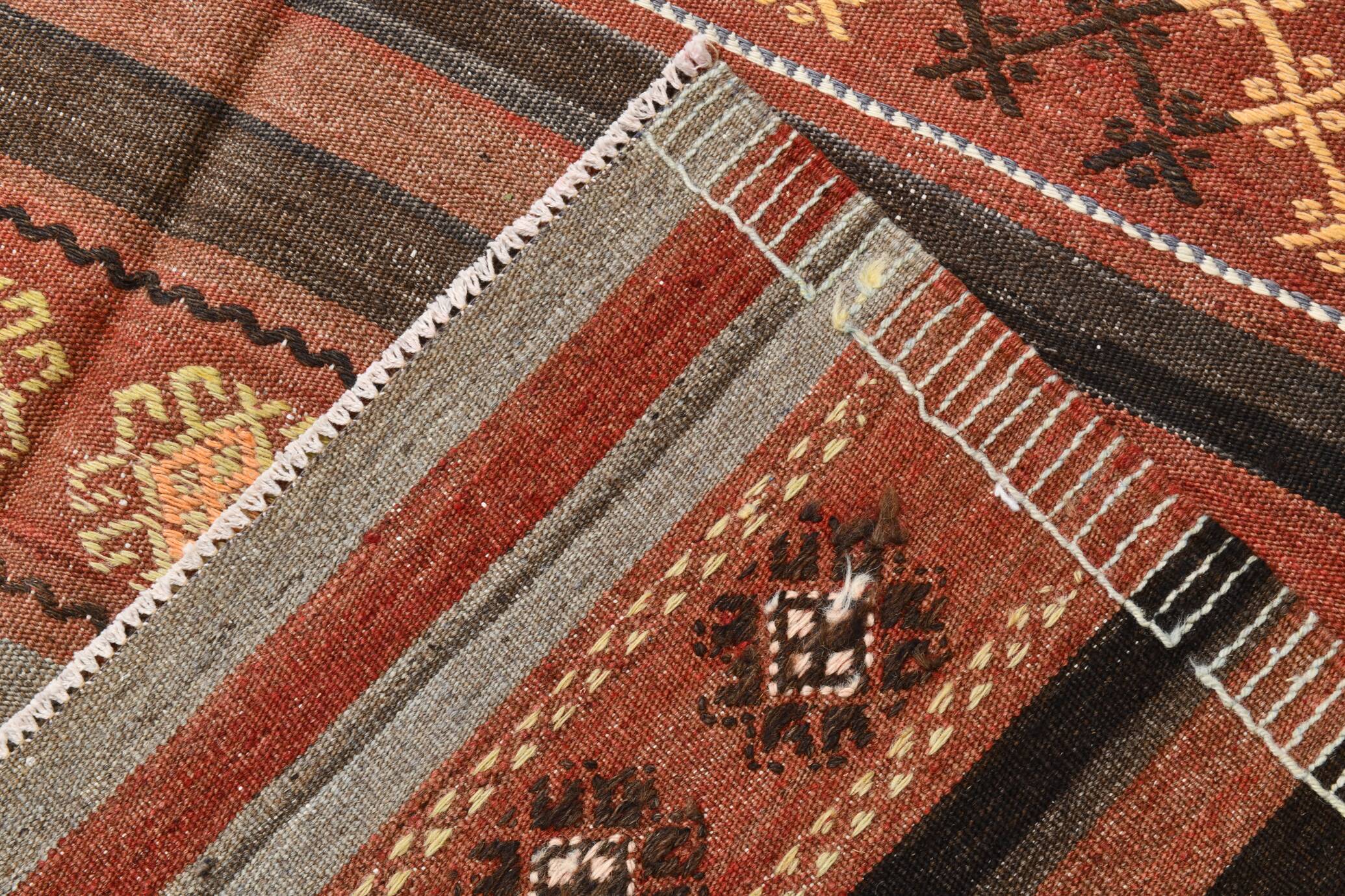 5x12 Long Wide Turkish Vintage Kilim Rug 162x377Cm SK 32815