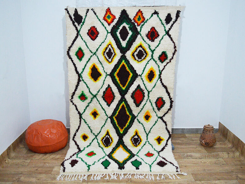 Handmade moroccan berber carpet 253 x140 cm