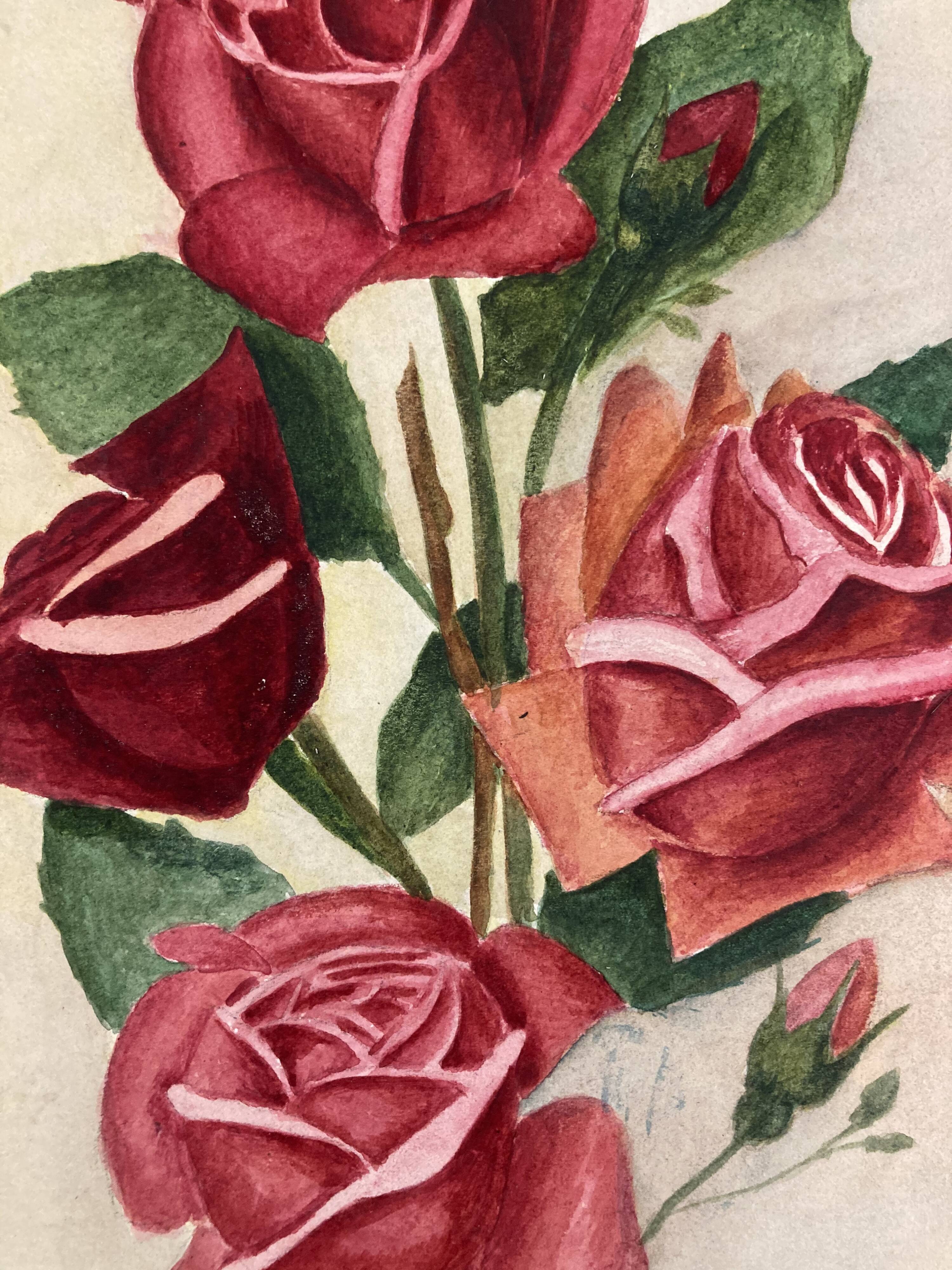 Old rose watercolor