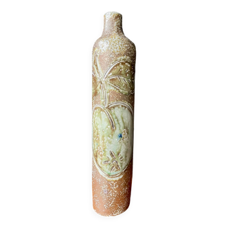 Grande bouteille en grès vernissé