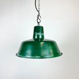 Green Industrial Factory Pendant Lamp, 1960s