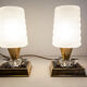 Paire de lampes de chevet 1960 laiton verre etoile