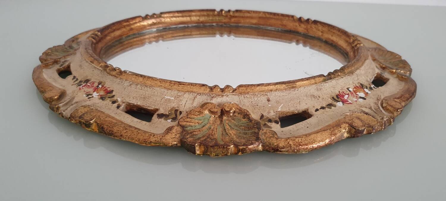 Miroir mercure en bois peint XIXème