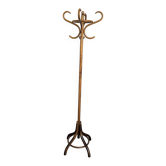 Vintage Bentwood Coat Stand, Thonet Style Hall Tree, Dark Wood Entryway Rac