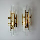 Pair of wall lamps Venini glass from Murano Italy 1970