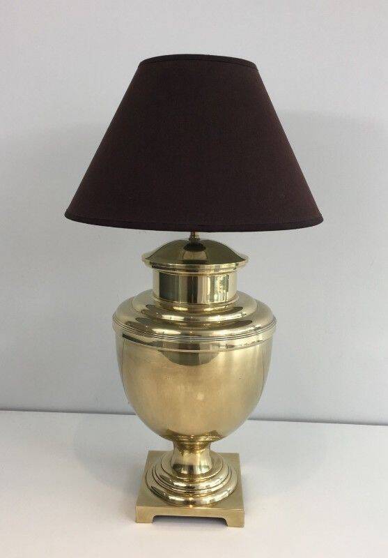 Neoclassical style brass baluster lamp