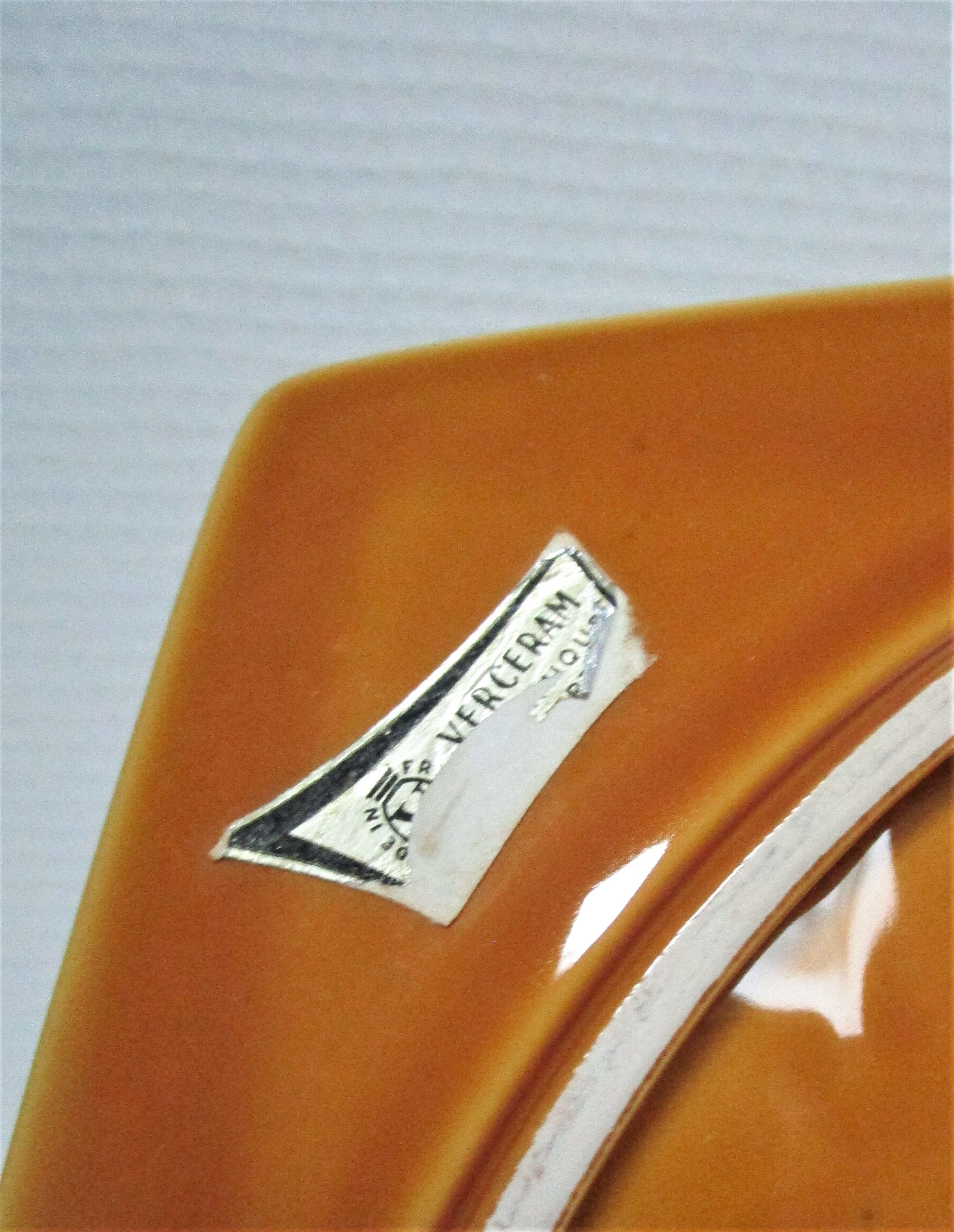 Ceramic cheese platter modernist rooster 60s