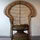Vintage Emmanuelle de Kok armchair in wicker and bamboo 1970