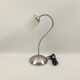 Lampe à poser pied métal chromé et abat-jour en verre blanc 37 cm