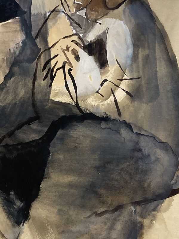 Manolo Ruiz-Pipó (1929-1998), Couple Biotin, aquarelle et gouache, 1959