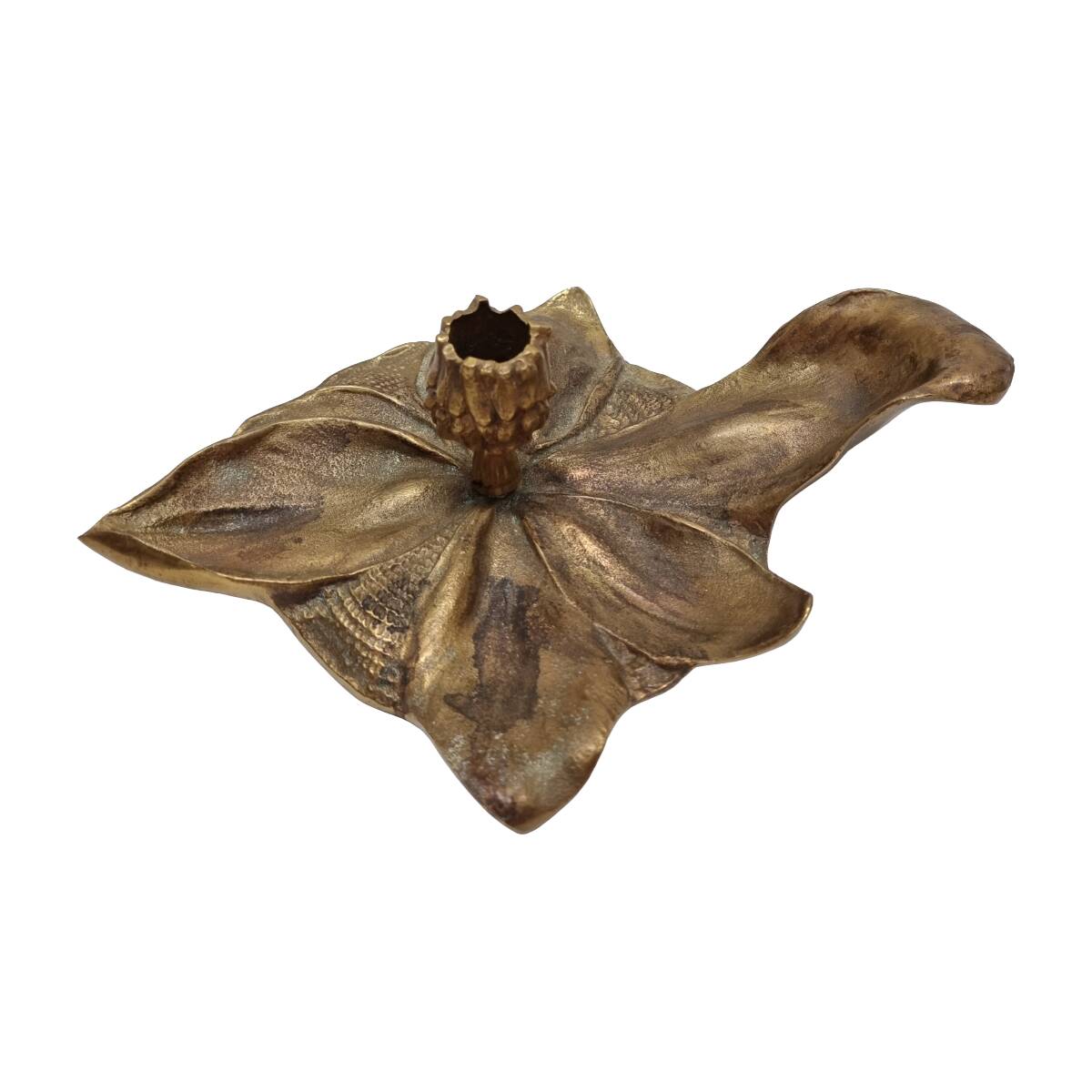 Art Nouveau Style Candlestick Leaf Shape, mid-century
