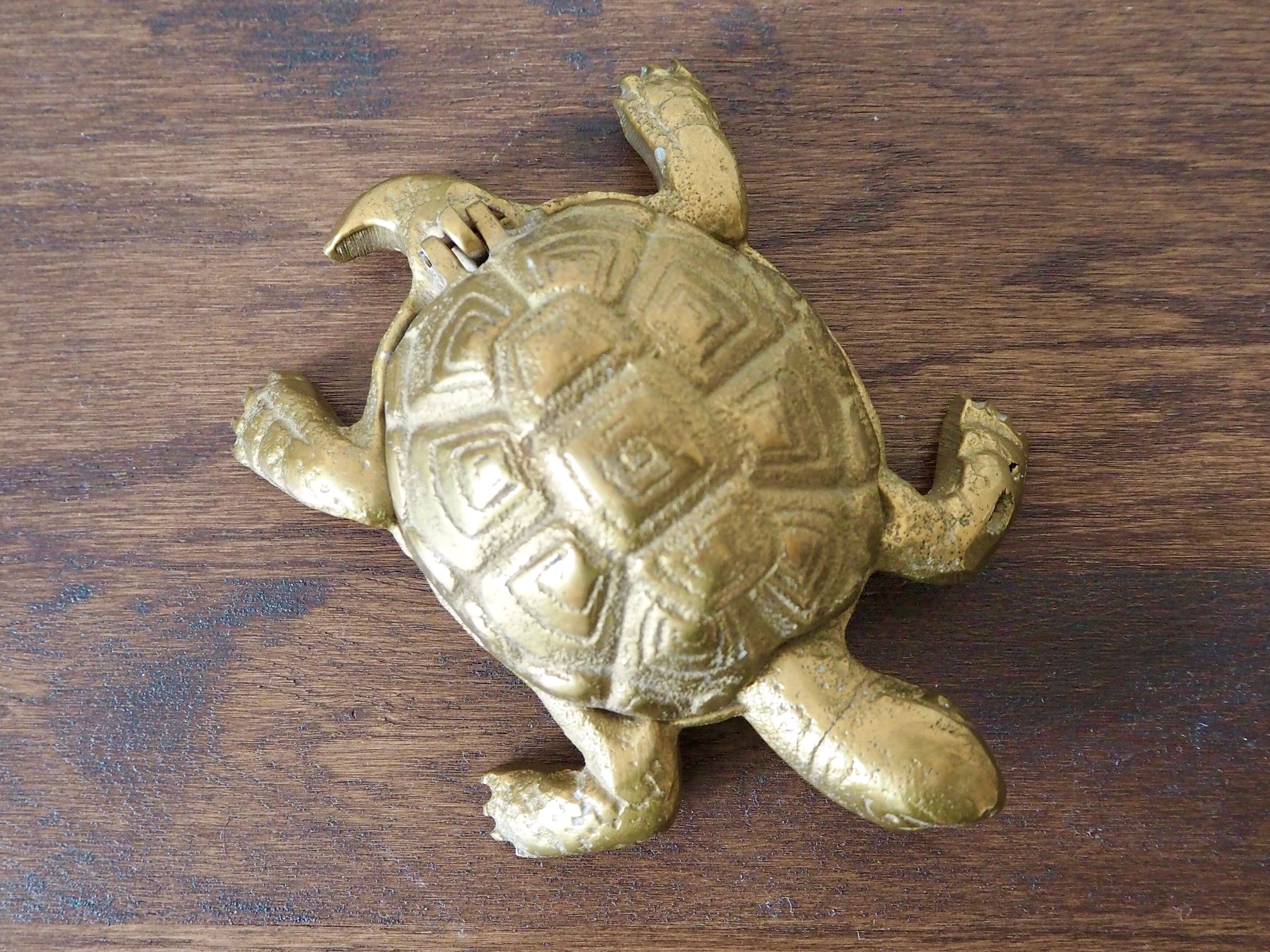 Brass turtle ashtray
