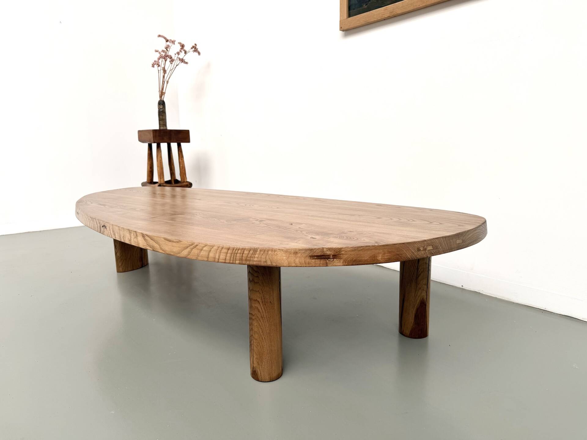 "Free Form" XXL coffee table in solid oak – 1950s