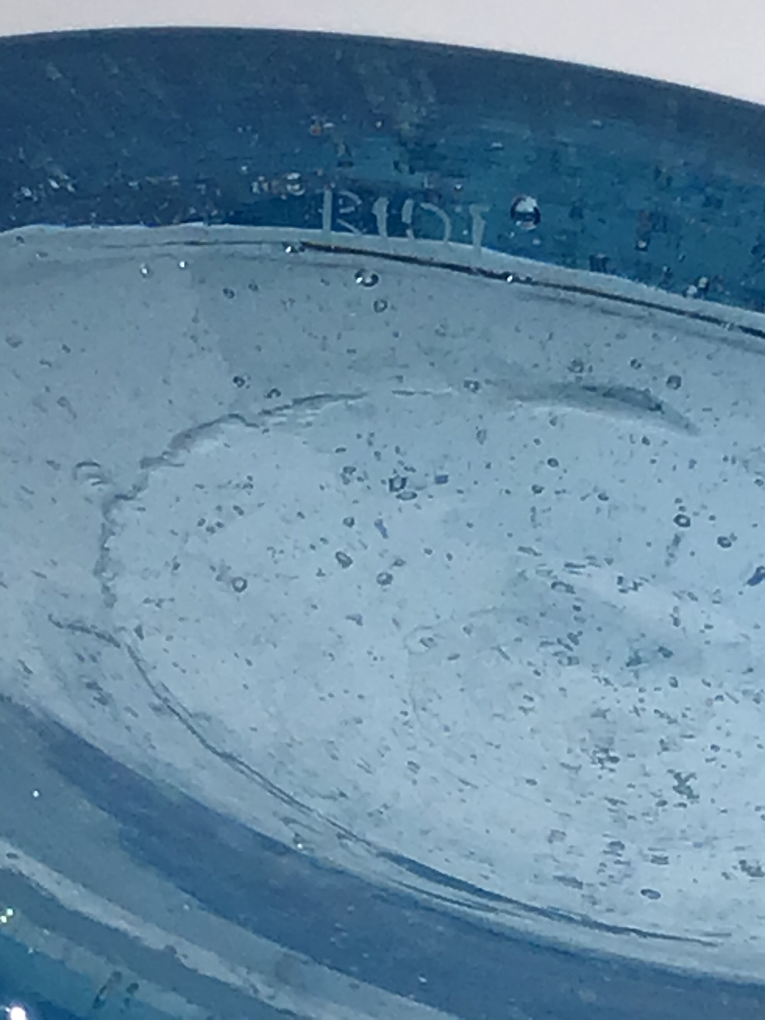 Biot blue bubble glass ice bucket