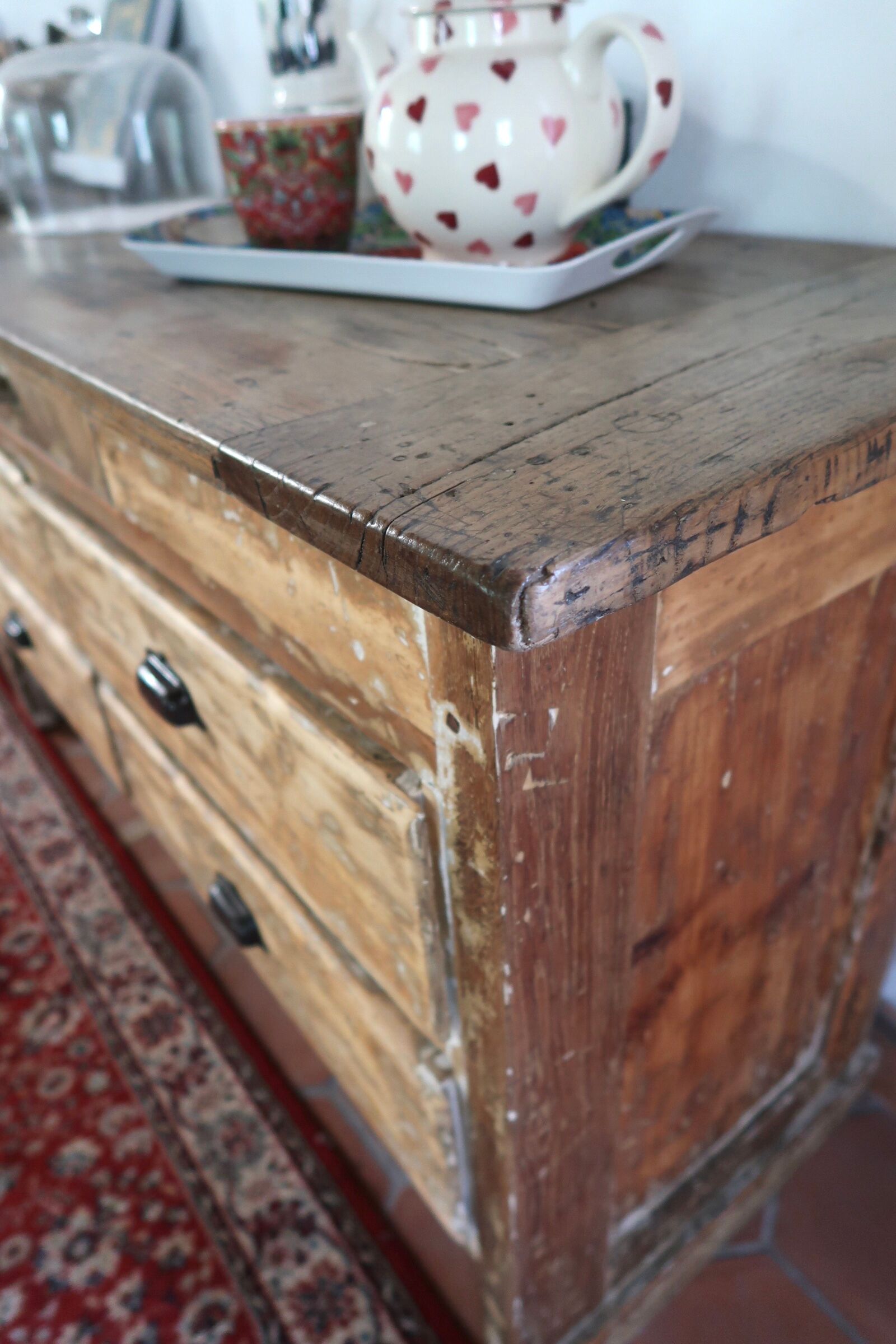 Meuble de métier comptoir en bois