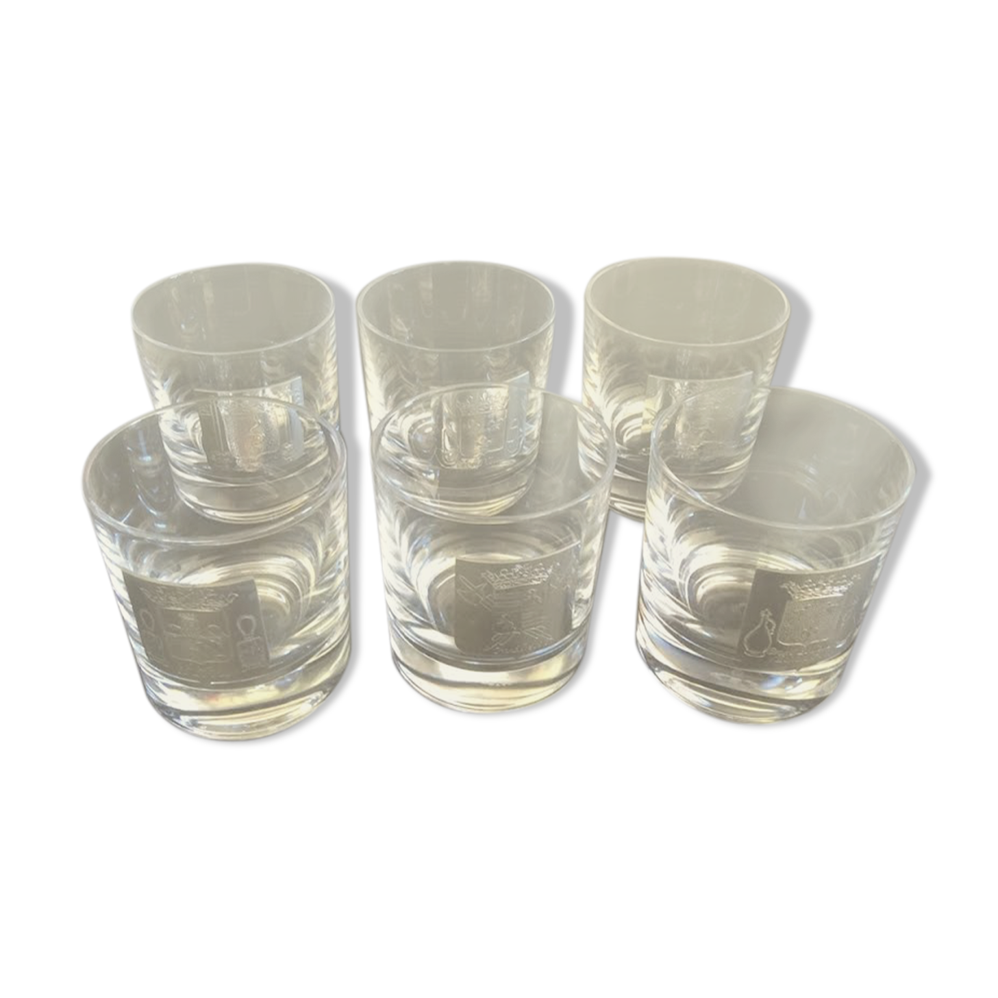 Set of 6 Sèvre crystal whiskey glasses