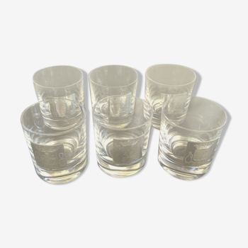 Set of 6 Sèvre crystal whiskey glasses