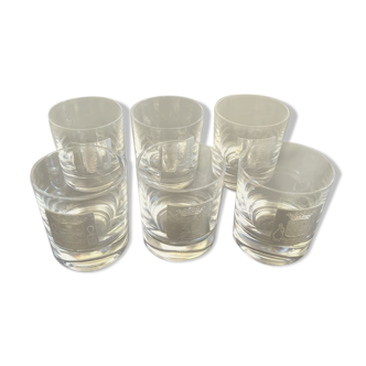 Set of 6 Sèvre crystal whiskey glasses