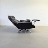 Vintage black leather armchair / lounge chair / relax seat