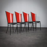 Set of 4 postmodern dining chairs, Italy, 1980s