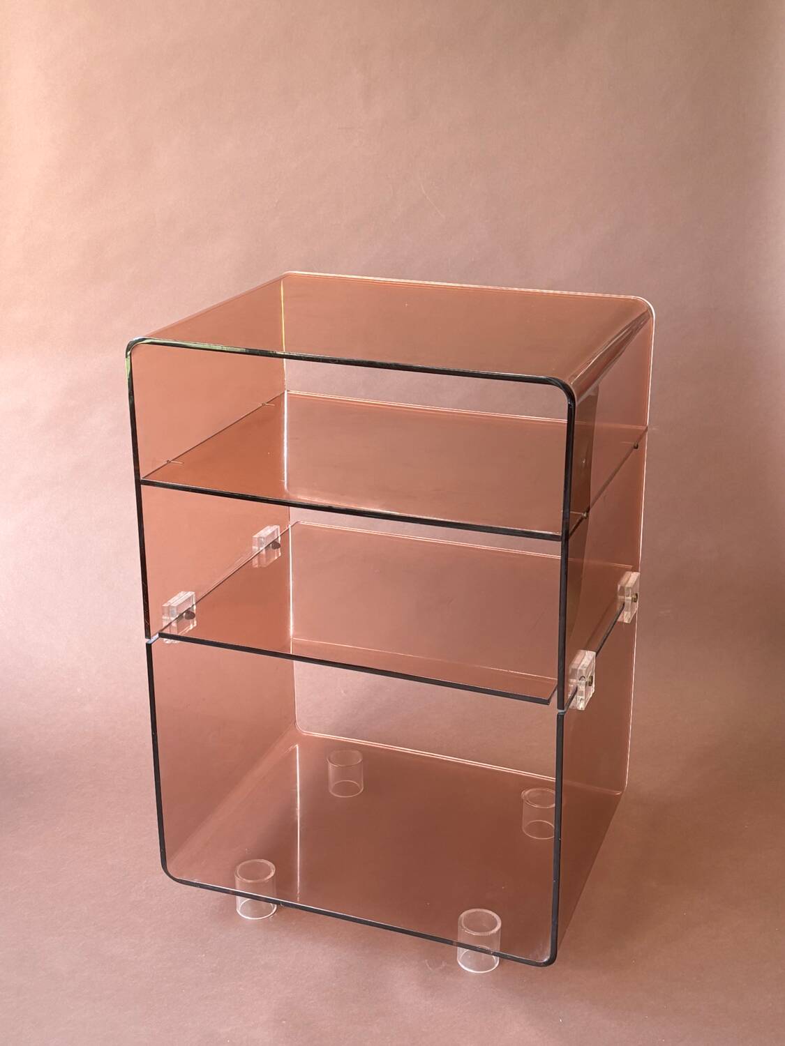Occasional furniture in smoked Plexiglas from the 70s