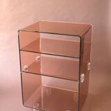 Occasional furniture in smoked Plexiglas from the 70s