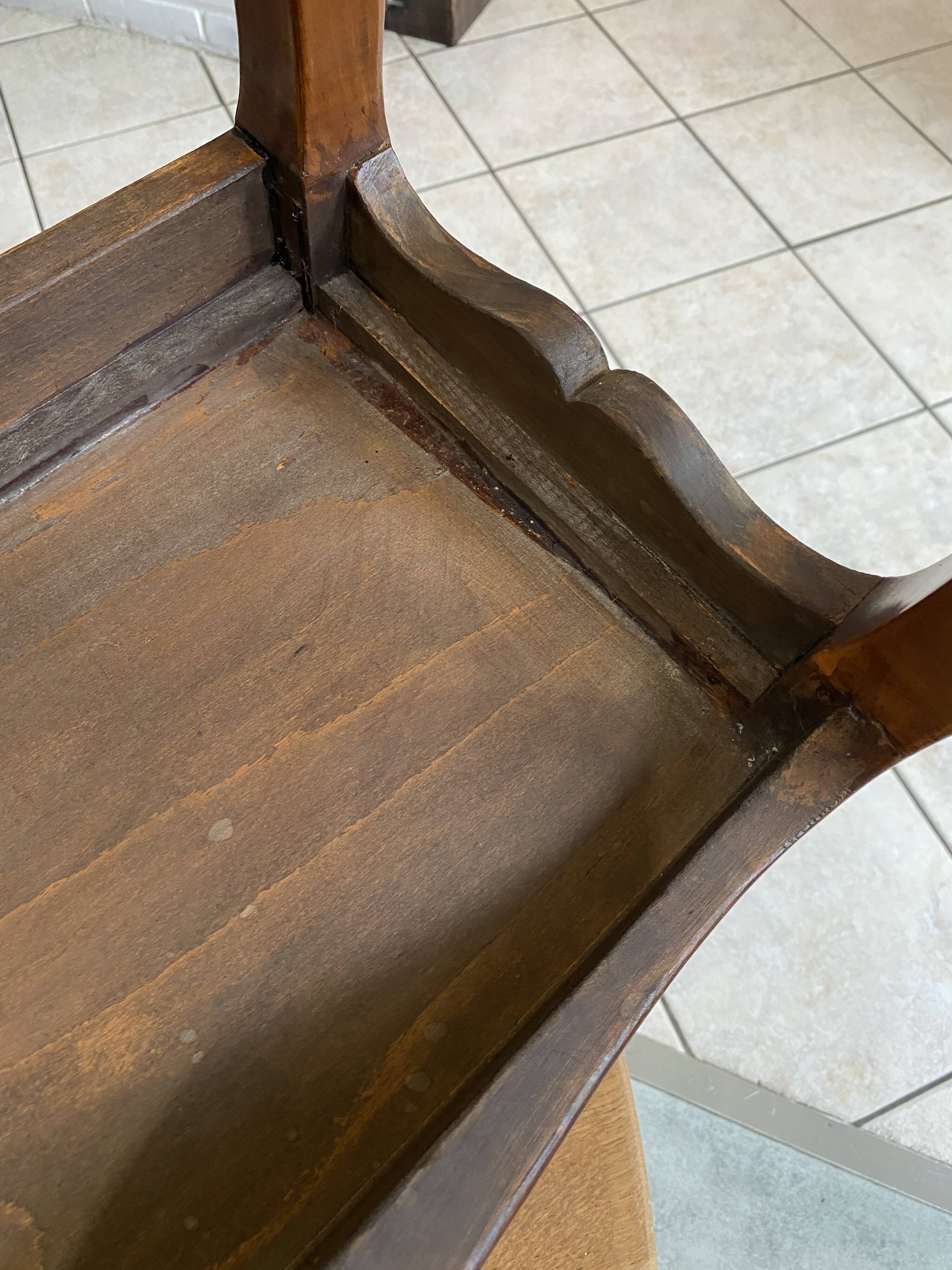 Console with a niche in cherry wood in Louis XV style.