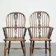 Set of 2 very charming antique English highback Windsor dining chairs