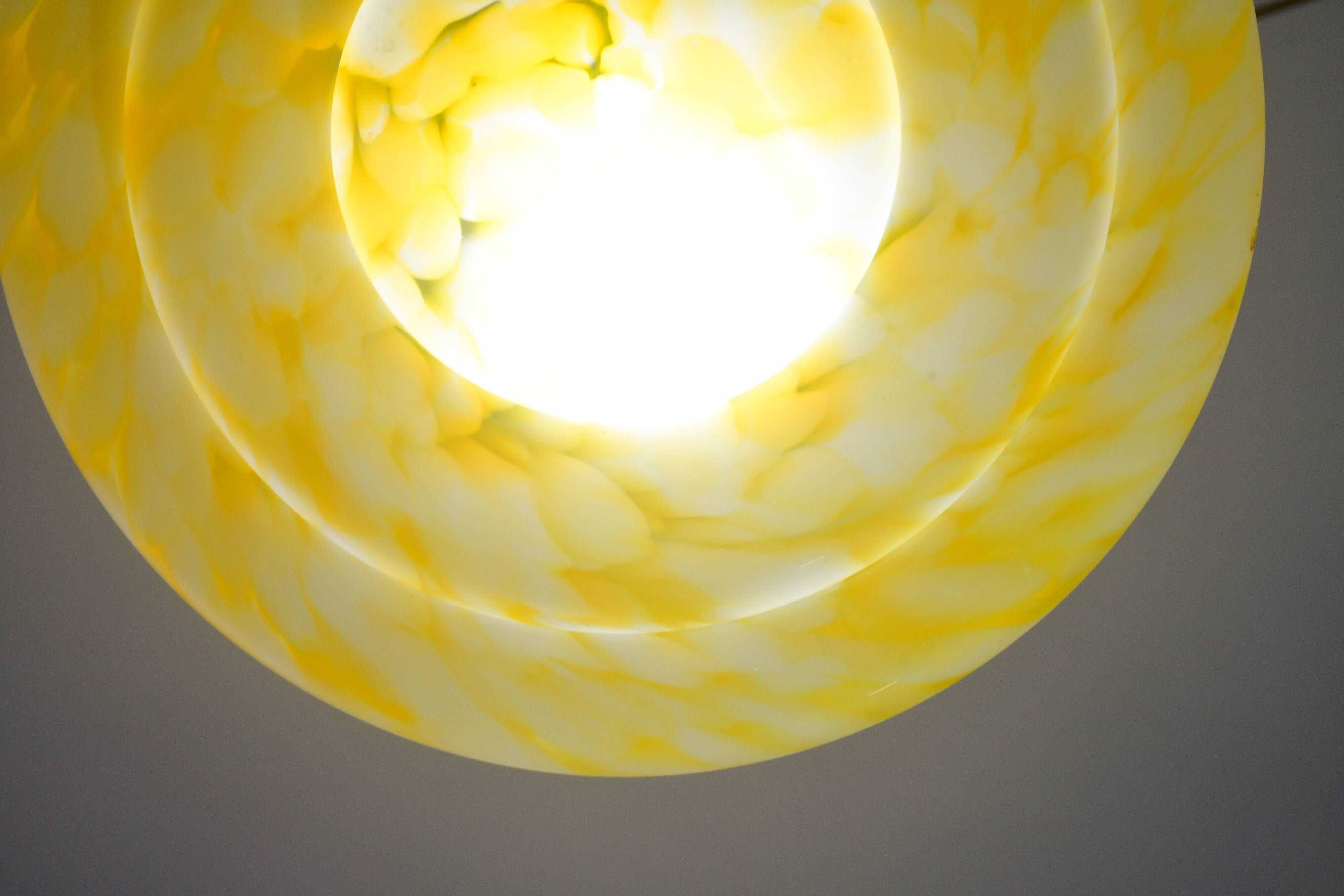 Art Deco yellow Murano glass pendant, 1950