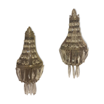 Pair of half-balloon wall sconces