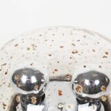 Polished metal and goldflake glass wall lamp by Doria