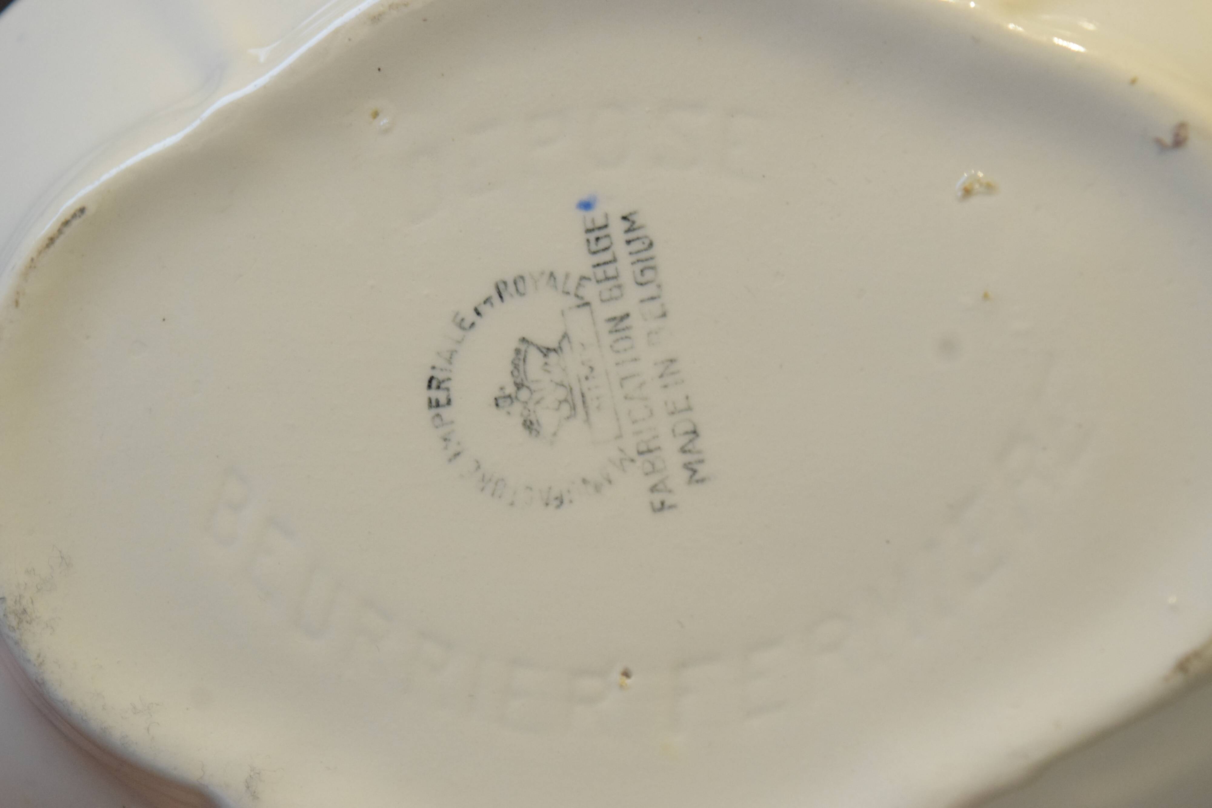 Vintage glazed ceramic butter dish - Manufacture Impériale de NImy