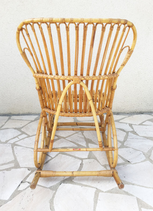 Rockingchair rotin 1960