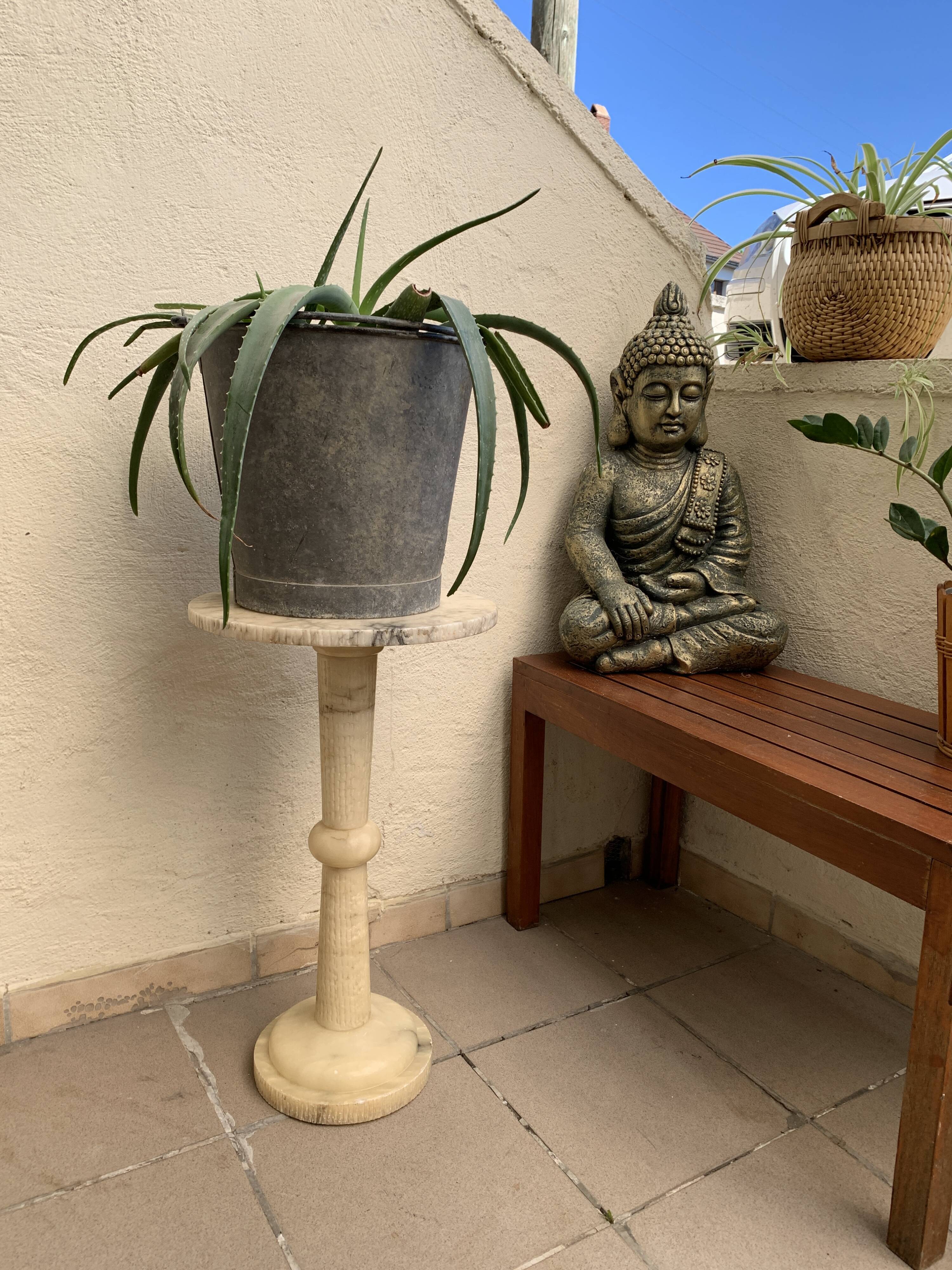 White marble pedestal table