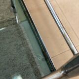 Large vintage rolling trolley in chrome and smoked glass - 1970