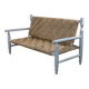Vintage bench in braided rope and painted wood, 1950s-60s.