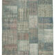 Handmade anatolian overdyed 177 cm x 246 cm blue patchwork carpet