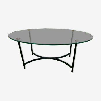 Glass and metal coffee table from the 50s and 60s