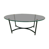 Glass and metal coffee table from the 50s and 60s