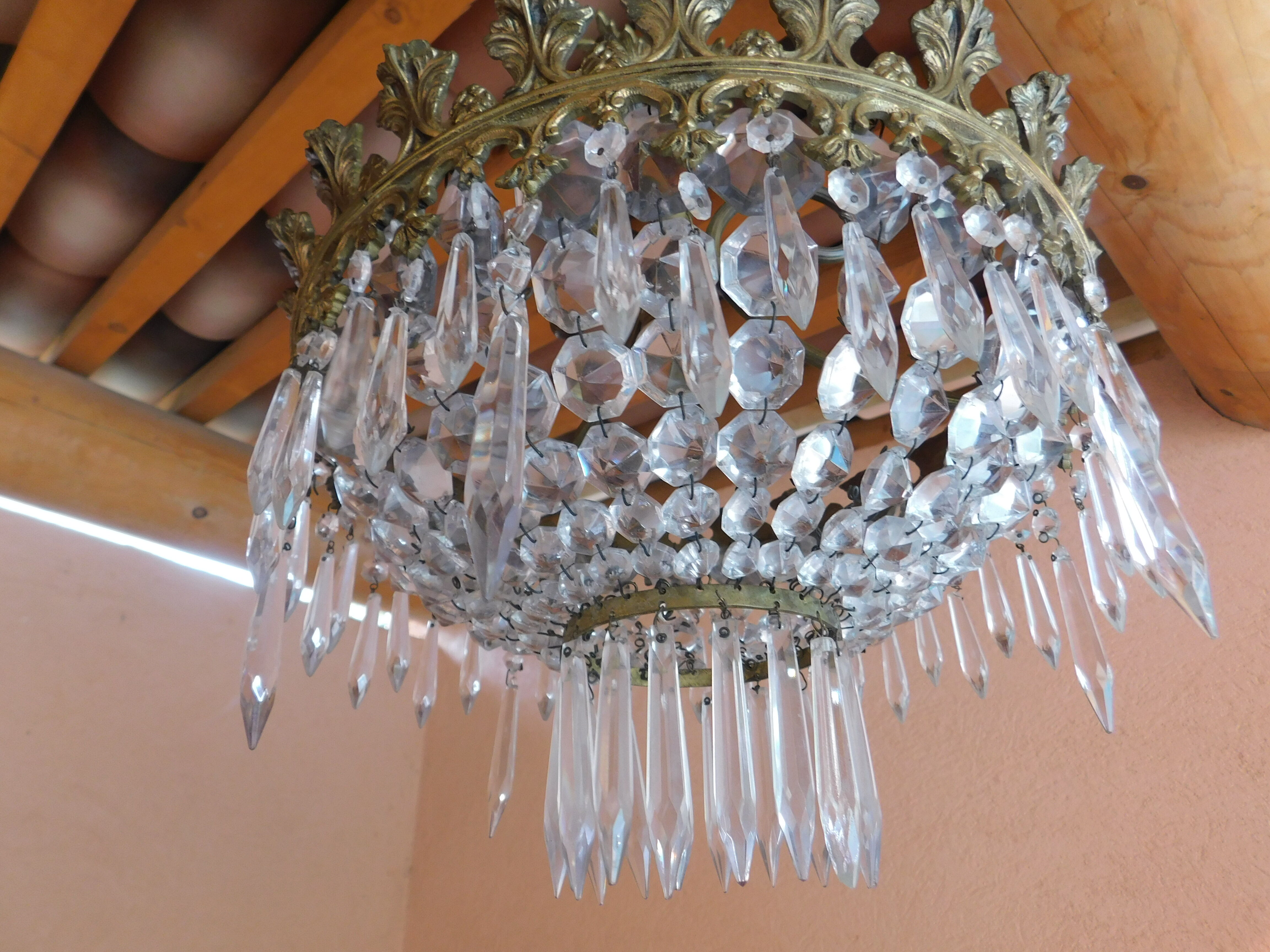 Plafonnier lustre pampilles ø 34 cm