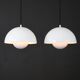 Paire iconique de lampes pots de fleurs en émail blanc VP1 - Verner Panton - 100 % originales - Louis Poulsen
