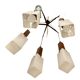 Chandelier vintage suspendu en bois de rose massif, Guzzini, Italie années 1960.
