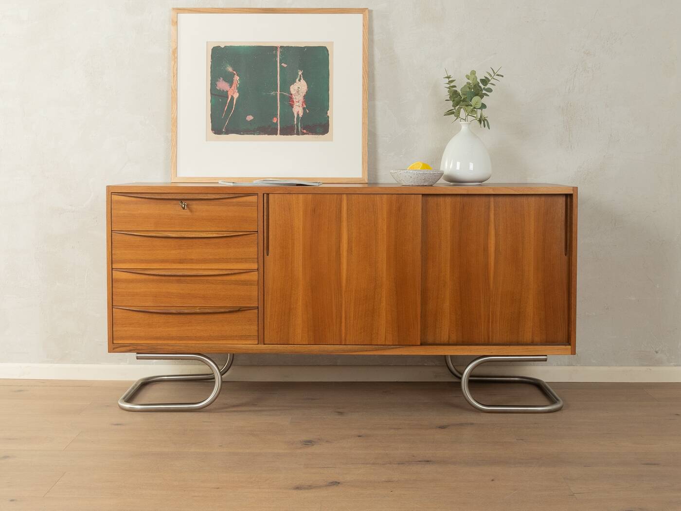 Wonderful partly solid sideboard in Scandinavian style from the 1950s