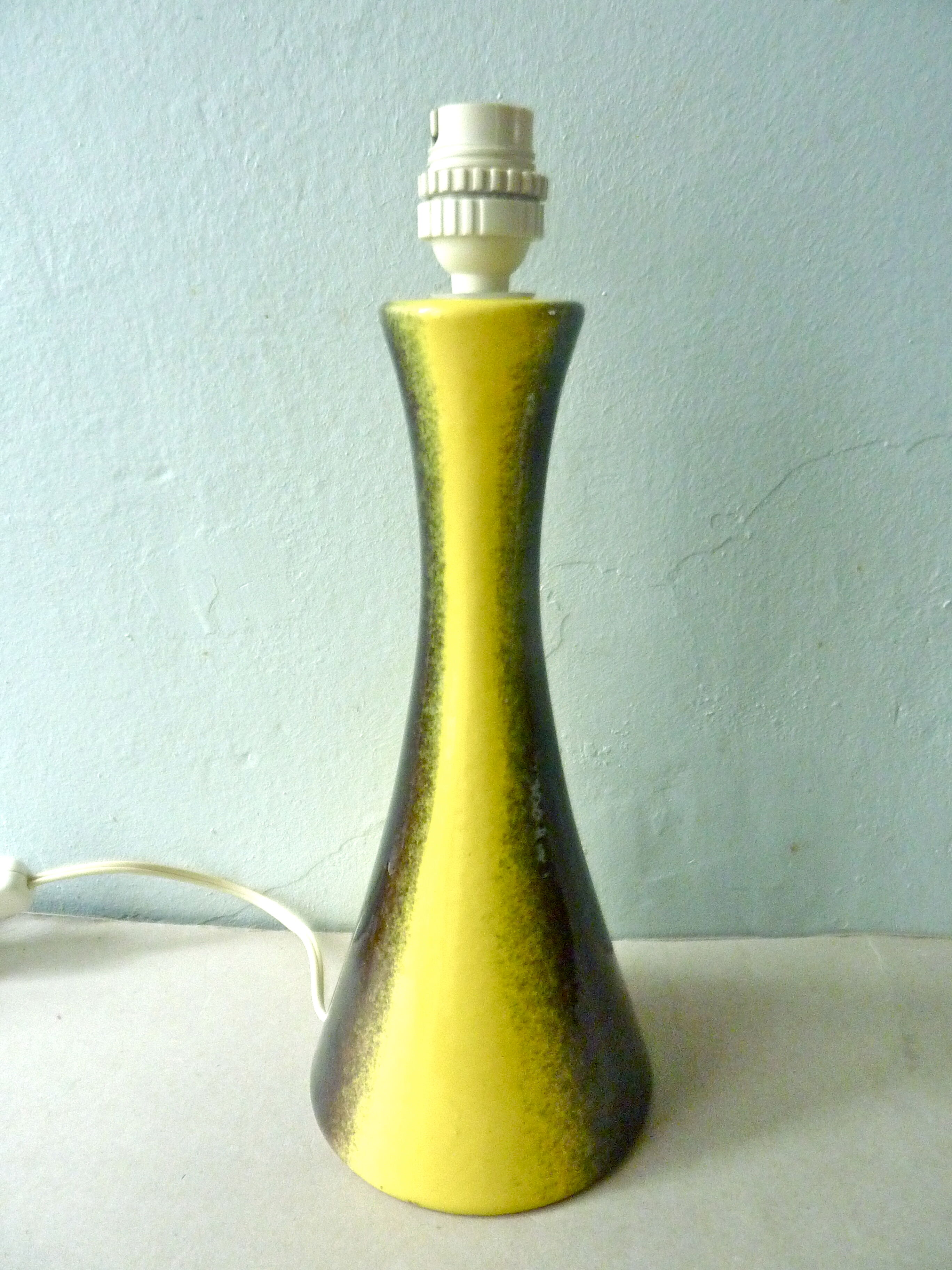 Lamp black and yellow ceramic 70s