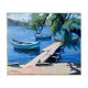 Painting "The sunny pontoon" HST signed A. Robert (post impressionist)