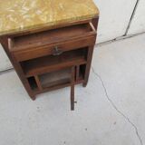 Large art deco walnut bedside table