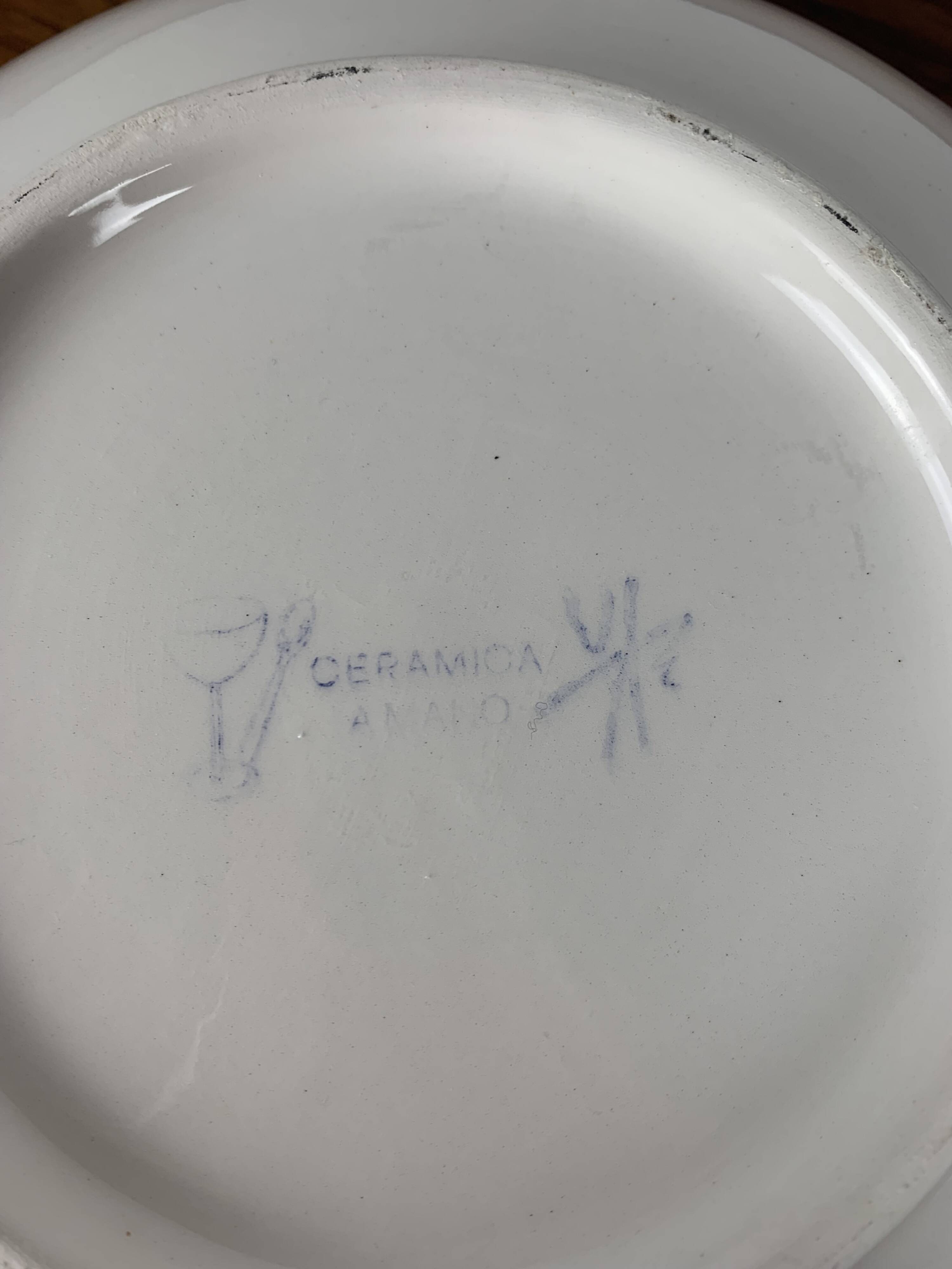 AMANO Vintage Floral Pattern Ceramic Salad Bowl