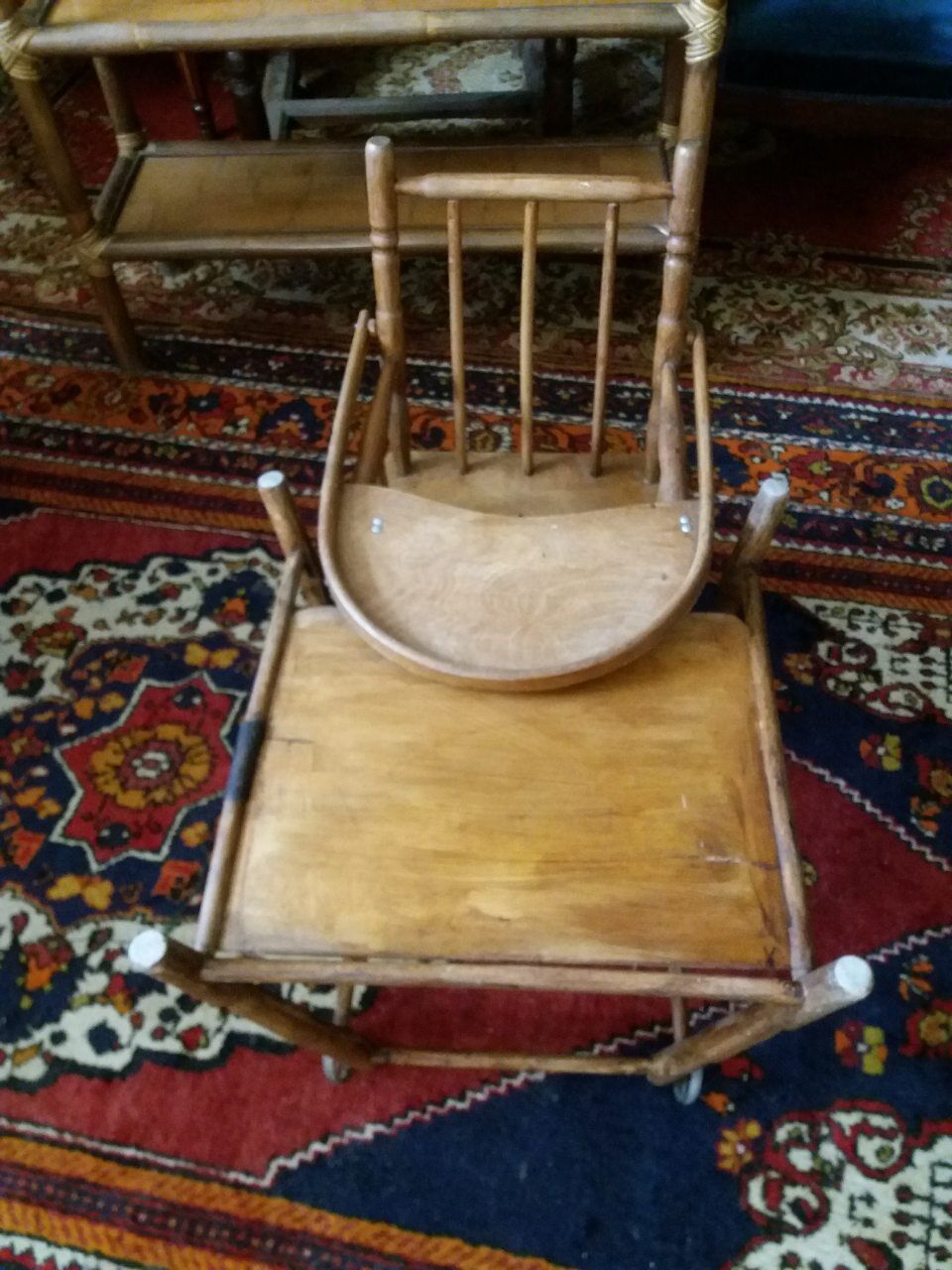 High wooden chair