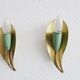 Wall lamps brass in pastel green