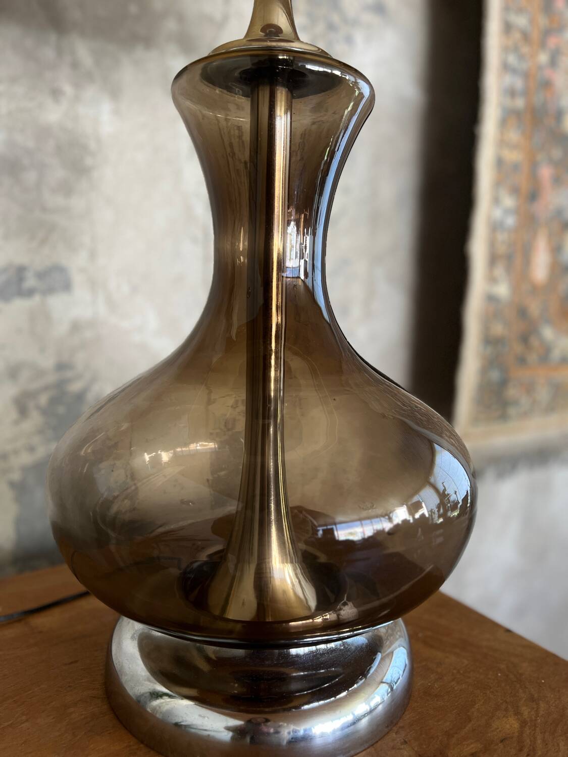 Grande lampe verre 1970